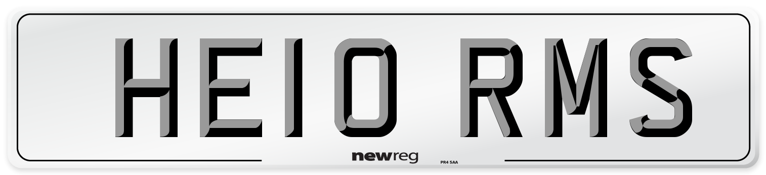 HE10 RMS Number Plate from New Reg